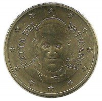  Монета 50 центов. 2015 год, Ватикан. UNC.
