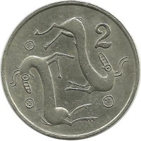 ​Монета 2 цента. 1983 год, Кипр.