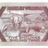 Банкнота 5 шиллингов. 1987 год. Уганда. UNC.  