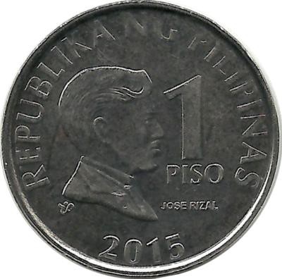 ​Монета 1 песо. 2015 год. Хосе Протасио Рисаль-Меркадо. Филиппины.