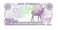 Банкнота 10 шиллингов. 1982 год. Уганда. UNC.  