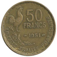 50 франков 1951 год, Франция.