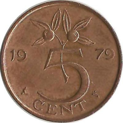 Монета 5 центов 1979г. Нидерланды 
