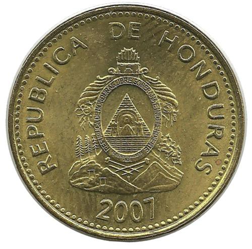 Монета 5 сентаво. 2007 год, Гондурас.UNC.  