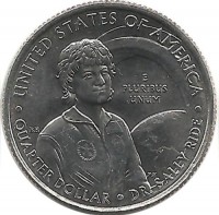 Салли Райд. Монета 25 центов (квотер), (D). 2022 год, США. UNC.