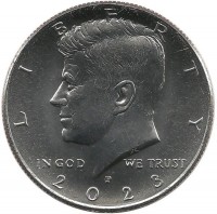 Монета 1/2 доллара. 2023 год, (P)- Филадельфия. США. UNC.