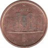 Италия. Монета 1 цент, 2013 год.