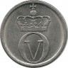 Монета 10 эре. 1966 год, Норвегия.  