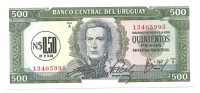 Банкнота 500  песо. 0,50 песо. 1975 год. Уругвай. UNC.  