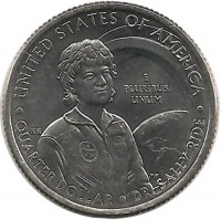 Салли Райд. Монета 25 центов (квотер), (P). 2022 год, США. UNC.  