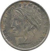 Монета 100 лир. 1993 год, Италия. 