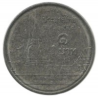 Монета 1 бат. 2011 год, Храм Ват Пхра Кео.  Тайланд.  UNC.