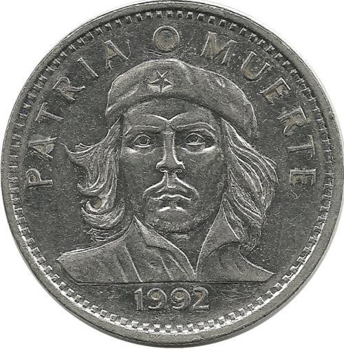 Эрнесто Че Геваро. Монета 3 песо. 1992 год, Куба.