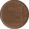 Монета 5 центов 1993г. Нидерланды 