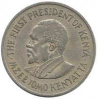 Монета 1 шиллинг. 1971 год, Кения.