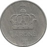 Монета 1 крона. 1974 год, Норвегия.  