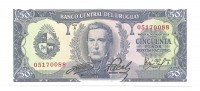 Банкнота 50 песо. 1967 год. Уругвай. UNC.  