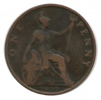 Монета  1 пенни 1899 г. Великобритания.