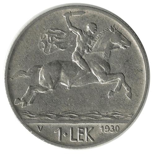 Монета 1 лек. 1930 год. Албания.
