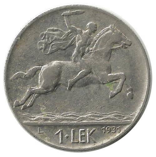 Монета 1 лек. 1931 год. Албания.