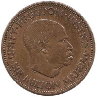 Монета 1 цент. 1964 год, Сьерра-Леоне.