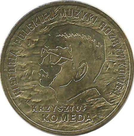 Кшиштоф Комеда. Монета 2 злотых, 2010 год, Польша.