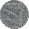Монета 10 лир.  1956 год, Италия.