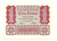 Австрия. Банкнота 1 крона. 1922 год.  UNC. 