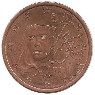 Франция. Монета 5 центов. 2011 год.