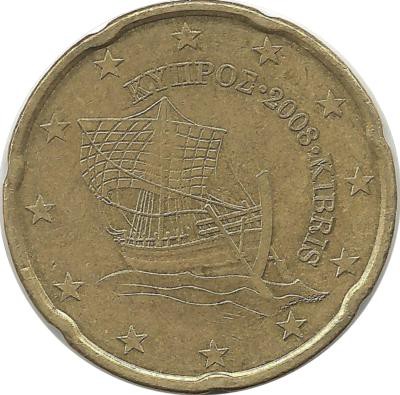 Кипр. Монета 20 центов. 2008 год.  