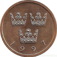 Монета 50 эре. 1997 год, Швеция. (B).