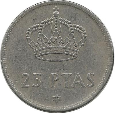 Монета 25 песет, 1975 год. (1977 год). Испания. 