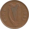 Птица. Ирландская арфа. Монета 2 пенса. 1985 год, Ирландия.