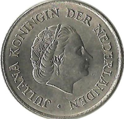 Монета 25 центов 1964г. Нидерланды