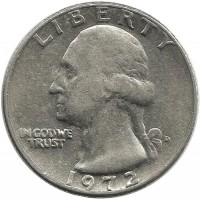 Вашингтон. Монета 25 центов. 1972 год, (D). Денвер, США.