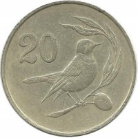 Монета 20 центов. 1983 год, Кипр.