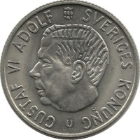 Монета 2 кроны. 1970 год, Швеция. 