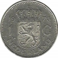 Монета  1 гульден 1976г. Нидерланды.