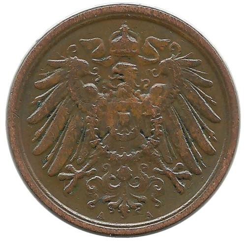 Монета 2 пфенниг 1908 год (А), Германская империя.