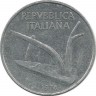 Монета 10 лир.  1976 год, Италия.