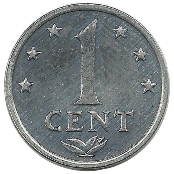 Монета 1 цент. 1980 год, Нидерландские Антильские острова. UNC.
