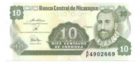Банкнота 10 сентаво  1991 год. Никарагуа. UNC. 