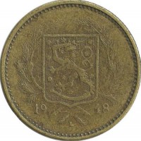 Монета 5 марок. 1948 год, Финляндия.