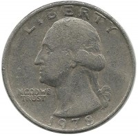 Вашингтон. Монета 25 центов. 1978 год, Филадельфия, США.