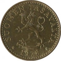 Монета 20  пенни. 1978 год, Финляндия.