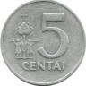 Монета 5 центов, 1991 год, Литва