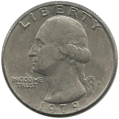 Вашингтон. Монета 25 центов. 1979 год, (D). Денвер, США.