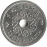 Монета 1 крона. 1992 год, Дания.   
