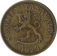 Монета 50  пенни. 1973 год, Финляндия.