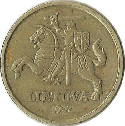 Монета 10 центов, 1997 год, Литва.